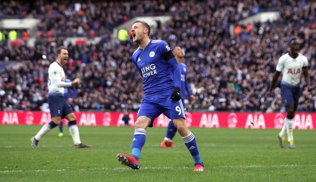 Jamie Vardy shows his frustration after missing a penalty for Leicester with his first kick after coming on as a substitute at Tottenham