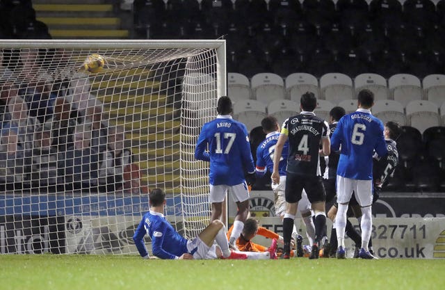 St Mirren's Conor McCarthy (right) scored the winner as the Buddies dumped Rangers out of the Betfred Cup