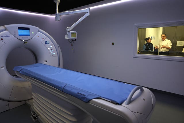 A CT (computed tomography) scanner