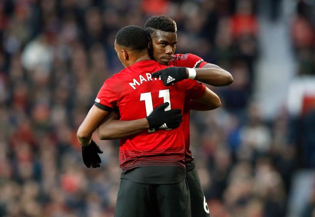 Paul Pogba, right, and Anthony Martial