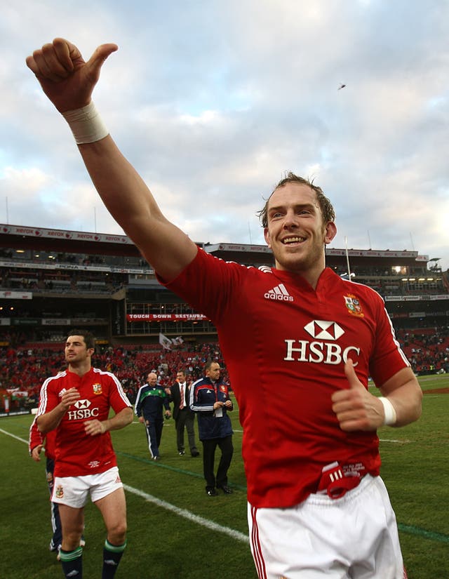 Alun Wyn Jones celebrates the Lions' third-Test win over South Africa in 2009