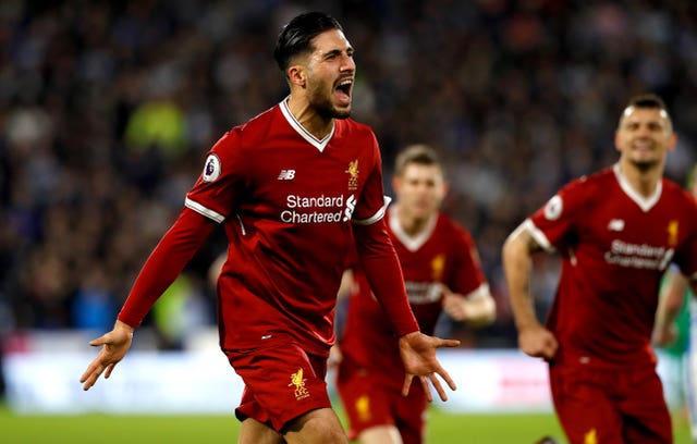 Emre Can celebrates scoring his side’s first goal