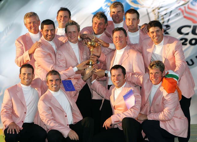 Europe celebrate after winning the Ryder Cup in 2006