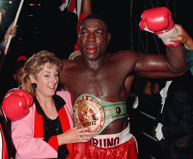 Bruno and wife Laura with WBC belt