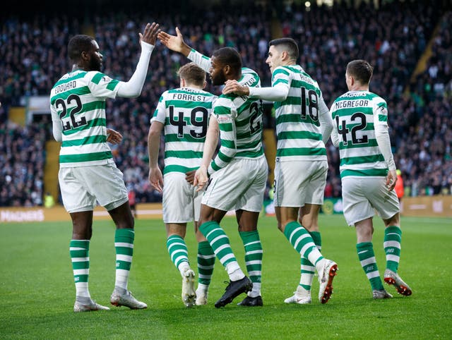 Celtic's players lap up their 4-2 victory over Hibernian