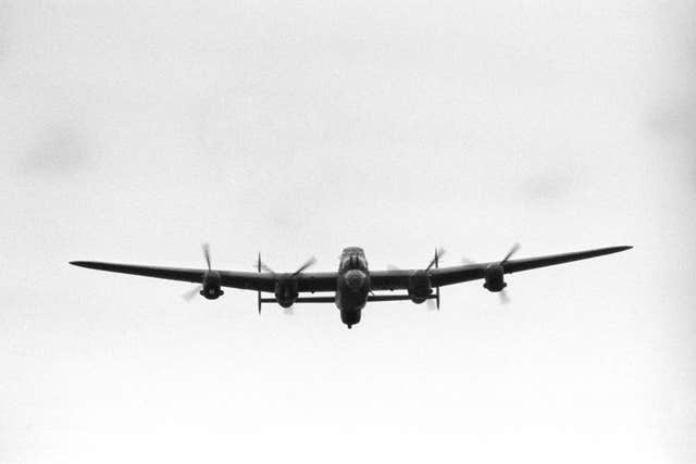 A Second World War RAF Lancaster bomber (PA)