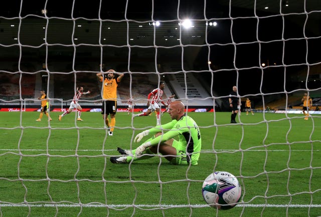 Wolves goalkeeper John Ruddy may feel he could have done better with Jacob Brown''s winning goal
