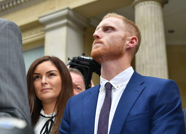 Ben Stokes, right, after being acquitted at Bristol Crown Court