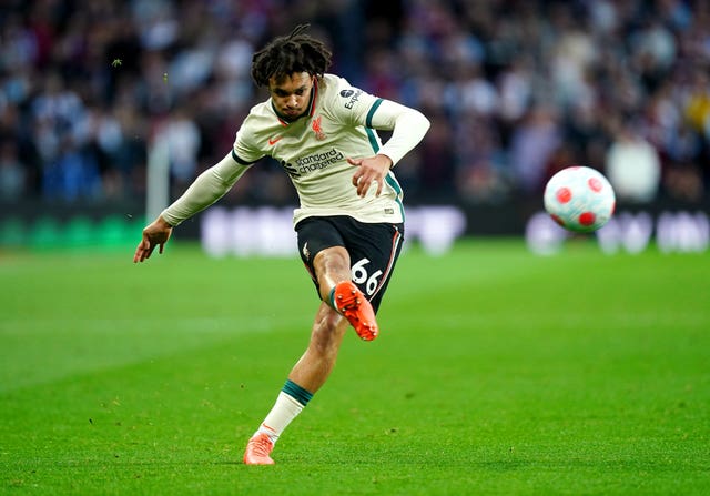 Liverpool’s Trent Alexander-Arnold during the Premier League match at Villa Park, Birmingham. Picture date: Tuesday May 10, 2022