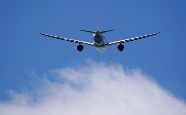 A passenger plane takes off from London Gatwick Airport in Crawley, West Sussex.