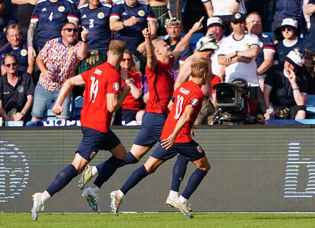 Erling Haaland celebrates scoring