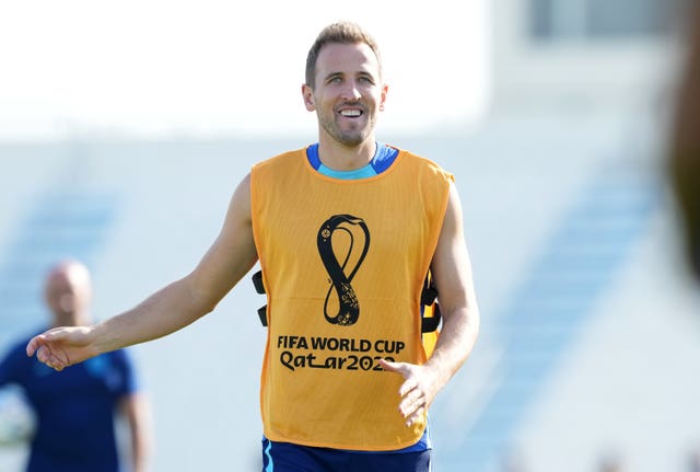 England’s Harry Kane during a training session