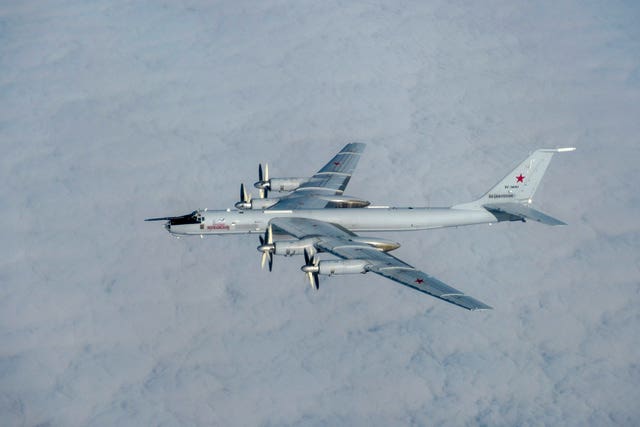 A Russian 'Bear' bomber that was intercepted by Typhoon jets from RAF Lossiemouth
