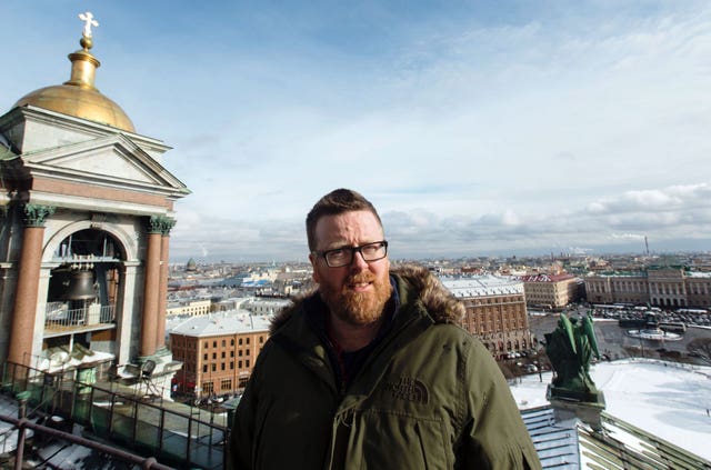 Frankie Boyle travelled to Russia to explore the myths and stereotypes surrounding the country before it hosts this summer's World Cup (BBC/PA)