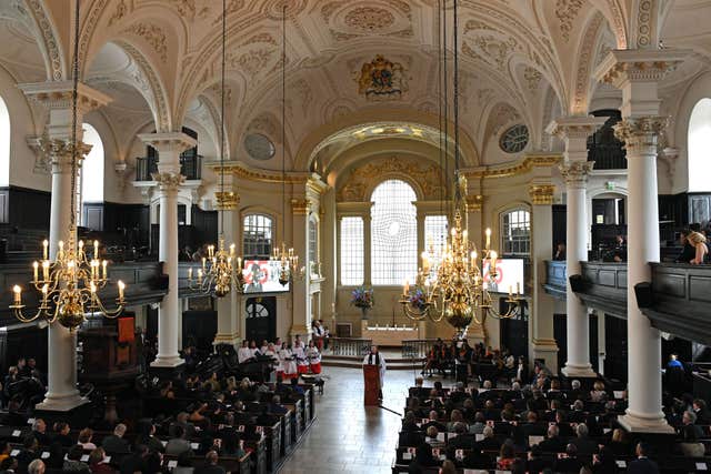 The service took place at St Martin-in-the-Fields in Trafalgar Square (Victoria Jones/PA)