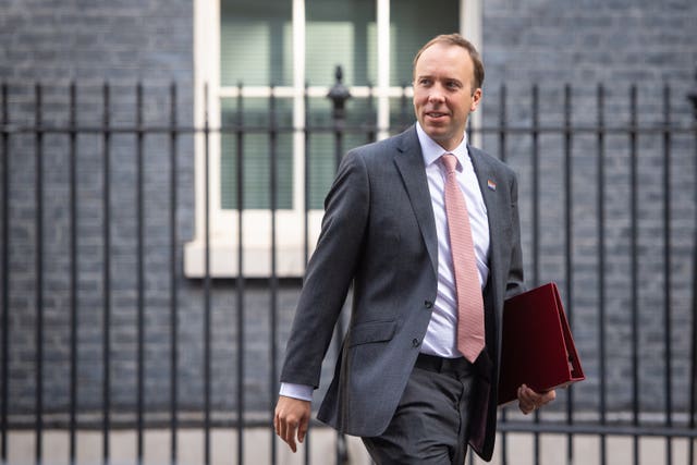 Health Secretary Matt Hancock