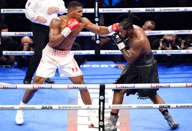 Anthony Joshua, left, outpointed Jermaine Franklin last weekend (Zac Goodwin/PA)