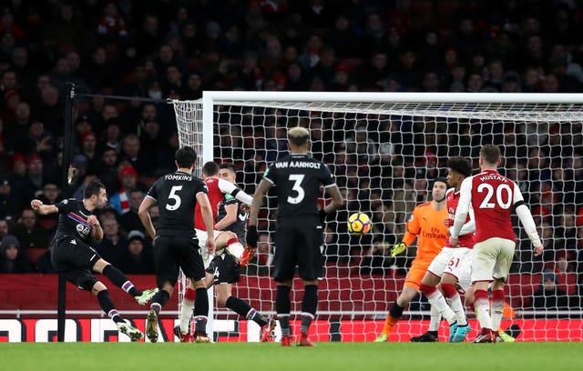 Milivojevic vollied home Palace's goal at the Emirates Stadium.