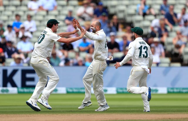 Hampshire have signed Nathan Lyon, centre, on a red-ball only deal for this season (Mike Egerton/PA)