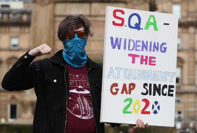 Exam results protest
