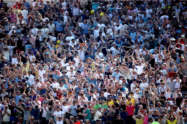 England fans enjoy themselves in the stands at Headingley 