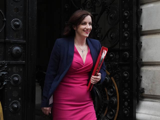 Bridget Phillipson carrying a red folder