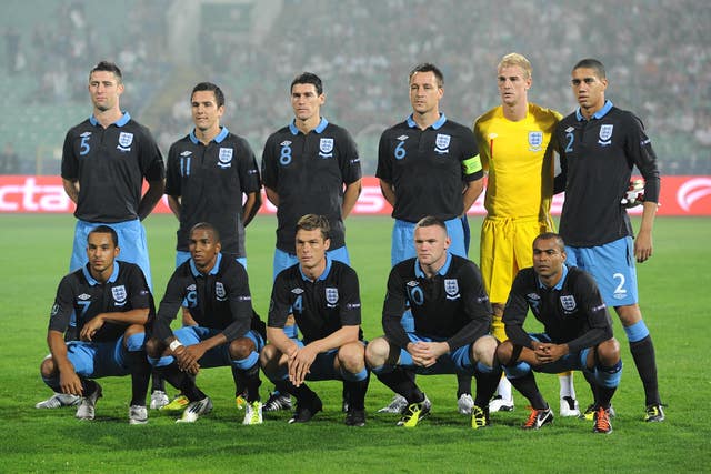 The England side in Sofia in 2011