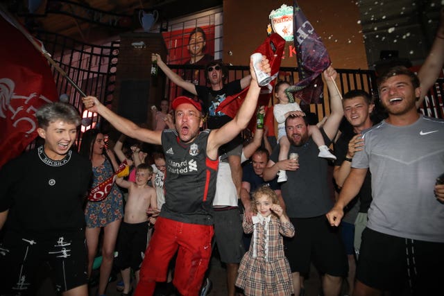 Liverpool fans outside Anfield