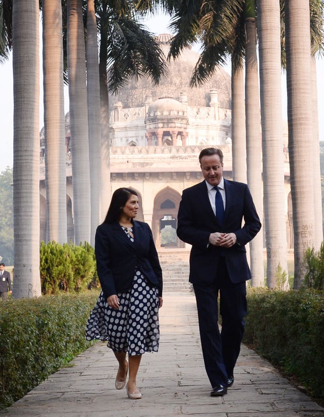 Priti Patel with David Cameron