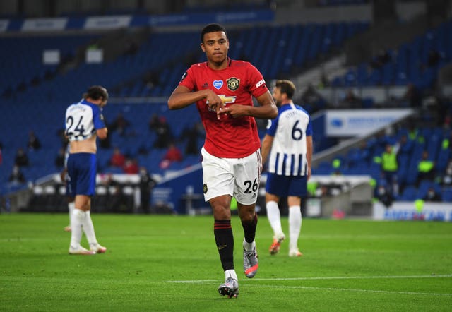 Mason Greenwood opened the scoring against Brighton on Tuesday