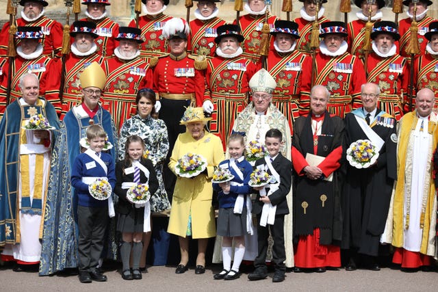 Eugenie and the Queen leave St George’s Chapel