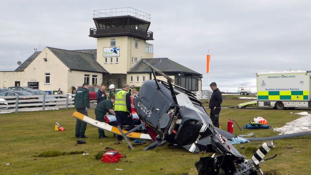 Emergency personnel at Perth Airport (Tour Scotland/PA)