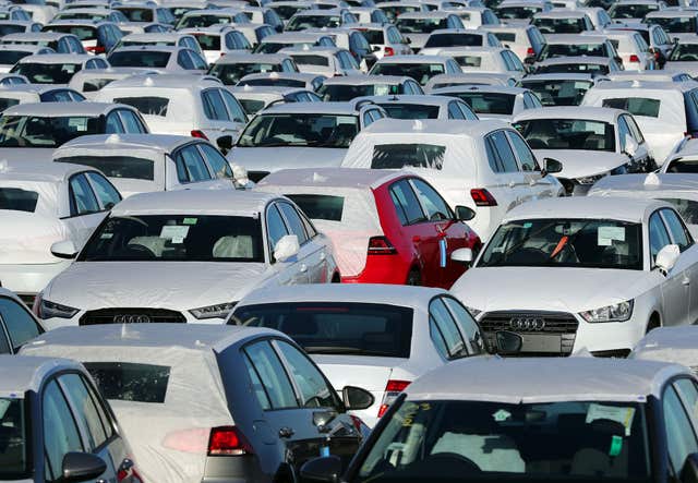 New cars in a compound near Sheerness in Kent (Gareth Fuller/PA)