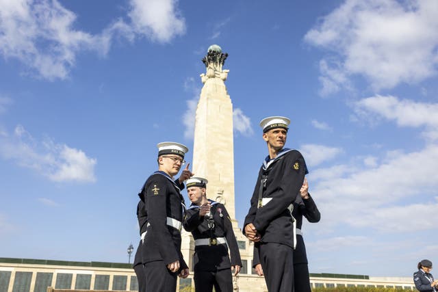 Members of the armed forces ahead of the UK’s national commemorative event for the 80th anniversary of D-Day, hosted by the Ministry of Defence on Southsea Common in Portsmouth, Hampshire
