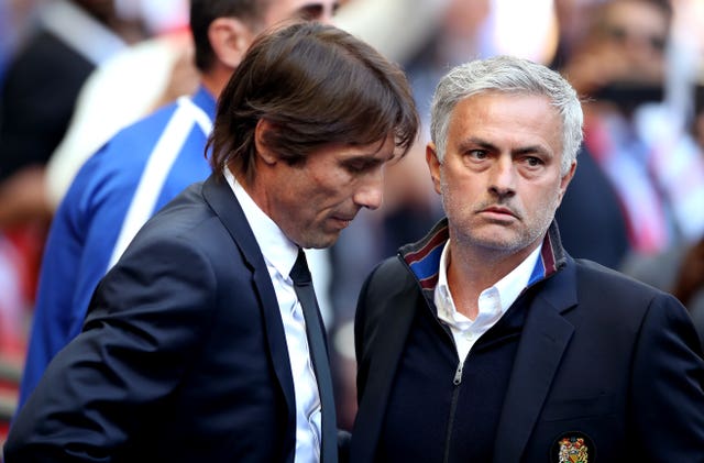 Lukaku is relishing player under Conte (left) but believes Mourinho (right) could have achieved more at United with the right players