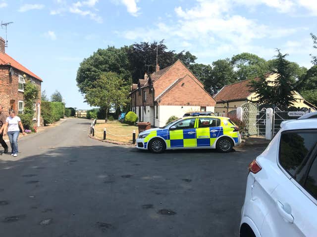 A police car in Sproatley, East Yorkshire