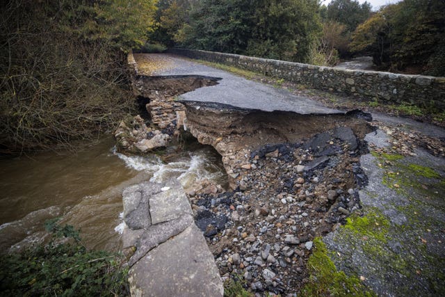 River Big Bridge collapsed overnight in Carlingford