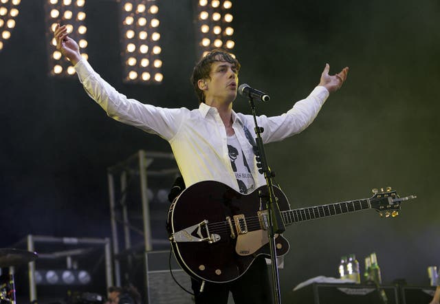 Razorlight frontman Johnny Borrell on stage at the Isle of Wight Festival in 2009