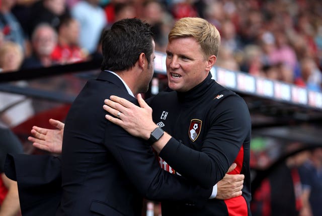 Eddie Howe with Marco Silva