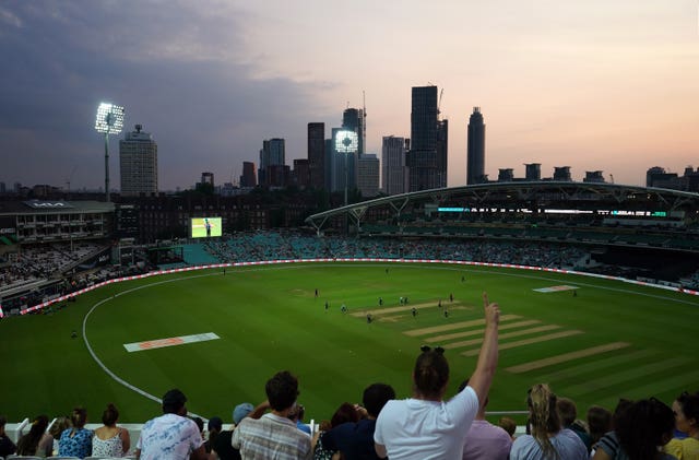 A youthful crowd watched on at the Oval