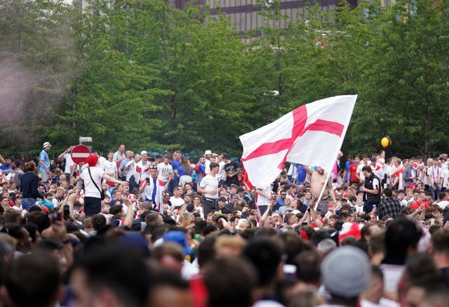 Fans were in party mood at Wembley but some without tickets did force their way into the stadium