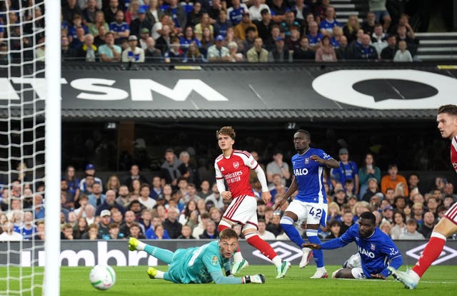 Max Dowman scoring in Arsenal's 4-2 win at Ipswich