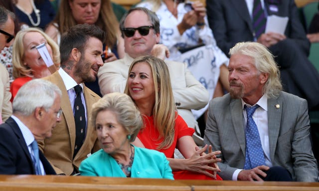 Former footballer David Beckham and businessman Sir Richard Branson