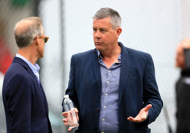 Giles (right) and national selector Ed Smith (left) have both helped choose players.