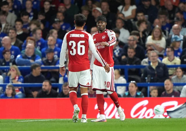 Madueke celebrates