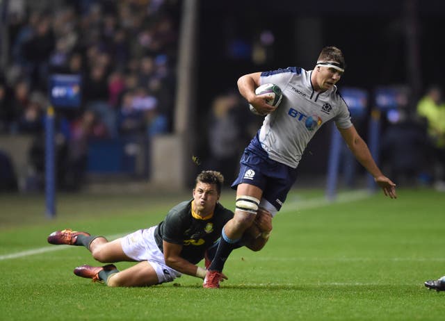 Sam Skinner, right, was named man of the match on his Scotland debut against Fiji