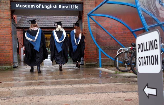 Students arrive to vote
