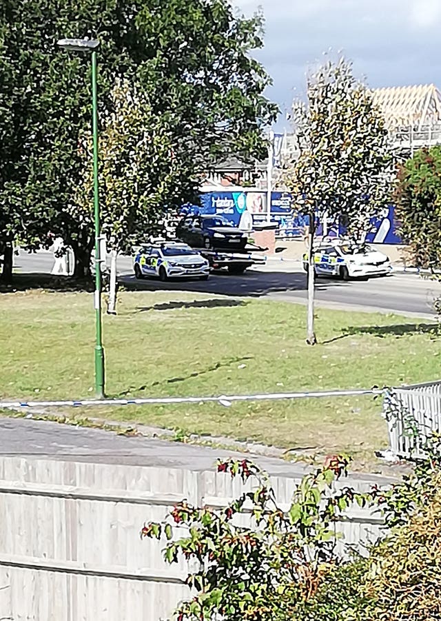 Police officers hit by car