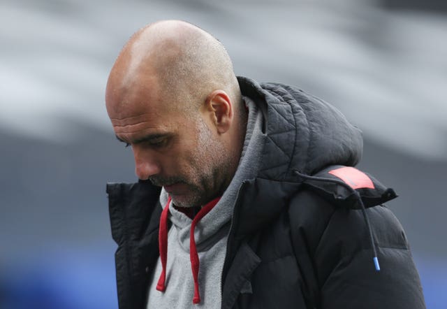Pep Guardiola will watch the game at Old Trafford on Sunday