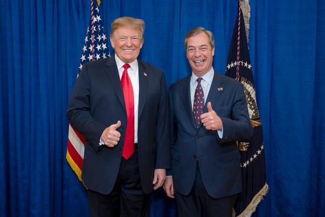 Donald Trump with Nigel Farage (The White House/PA)